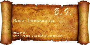 Basz Innocencia névjegykártya